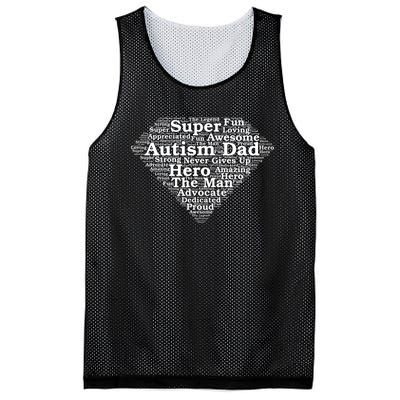 Autism Dad Superhero Fathers Day Mesh Reversible Basketball Jersey Tank