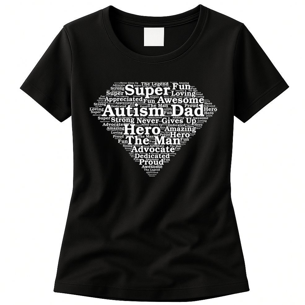 Autism Dad Superhero Fathers Day Womens T-Shirt
