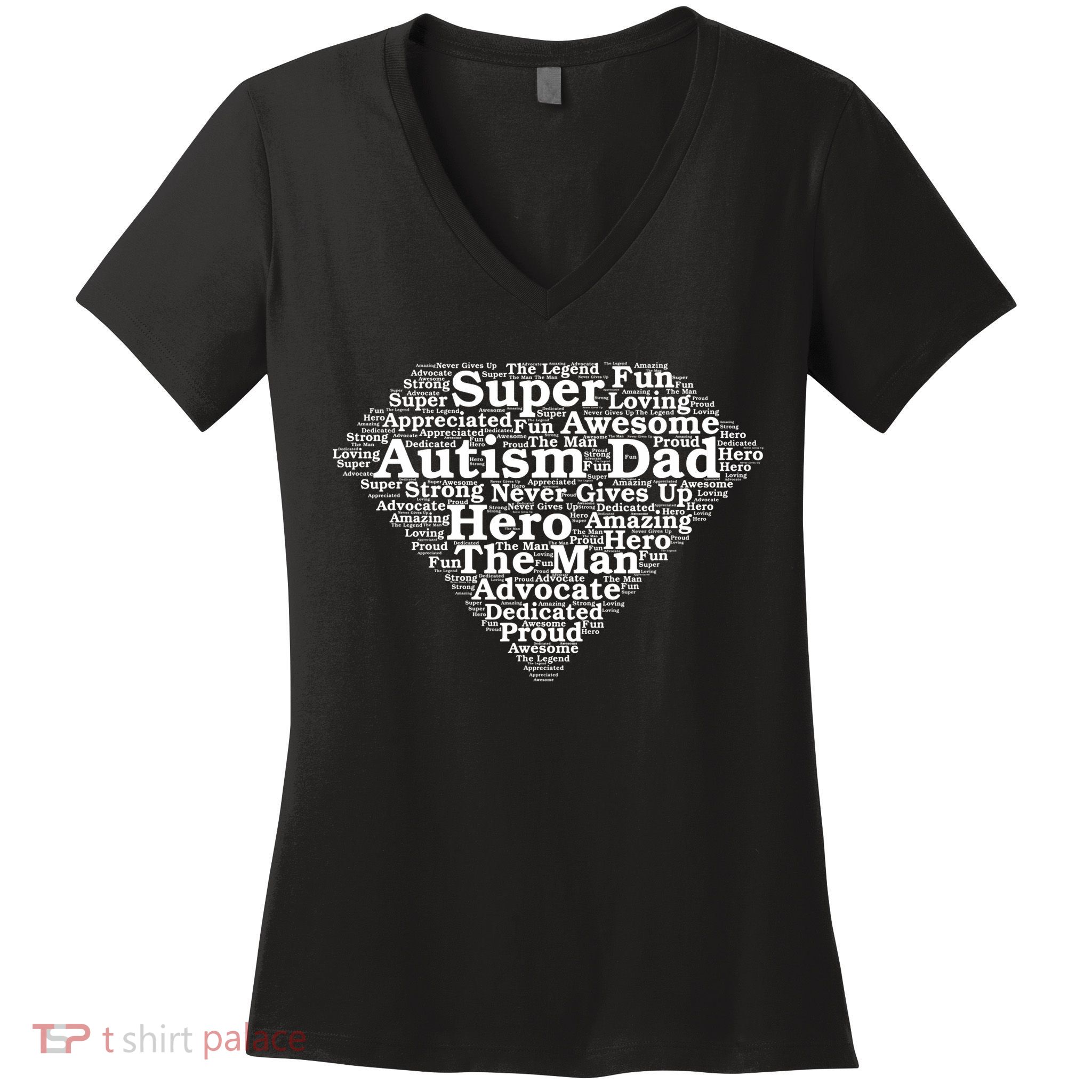 Autism Dad Superhero Fathers Day Women's V-Neck T-Shirt