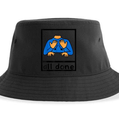All Done Sign Language Speech Pathology AAC SPED Teacher Sustainable Bucket Hat