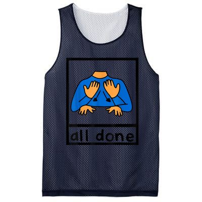 All Done Sign Language Speech Pathology AAC SPED Teacher Mesh Reversible Basketball Jersey Tank