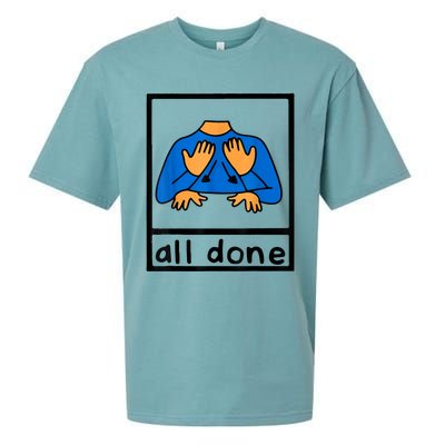 All Done Sign Language Speech Pathology AAC SPED Teacher Sueded Cloud Jersey T-Shirt