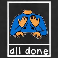 All Done Sign Language 7 Panel Mesh Trucker Snapback Hat
