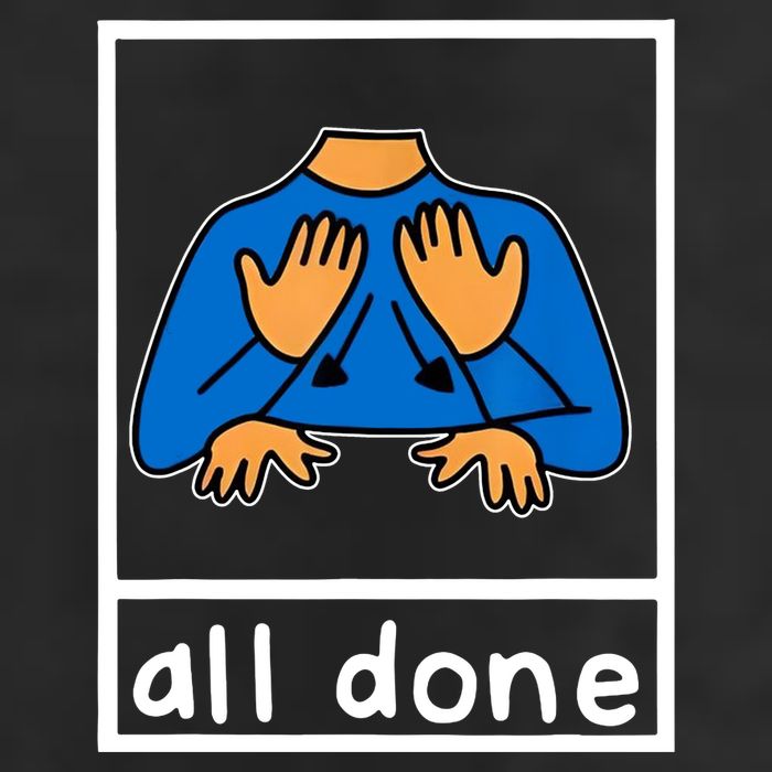 All Done Sign Language 7 Panel Mesh Trucker Snapback Hat