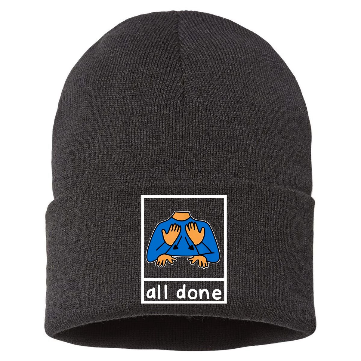 All Done Sign Language Sustainable Knit Beanie