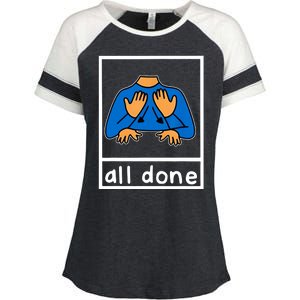 All Done Sign Language Enza Ladies Jersey Colorblock Tee