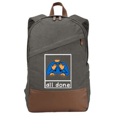 All Done Sign Language Cotton Canvas Backpack