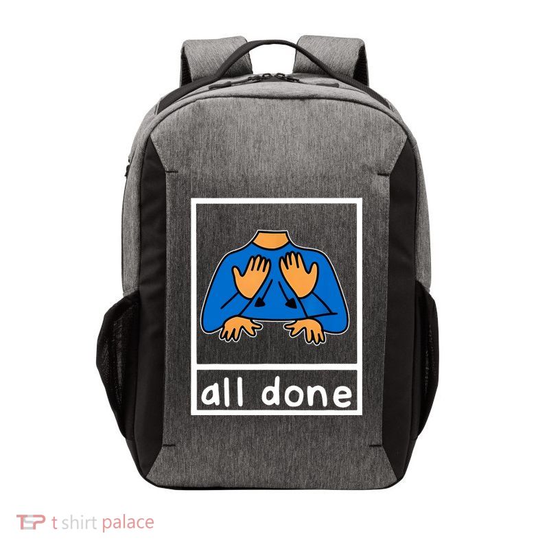 All Done Sign Language Vector Backpack