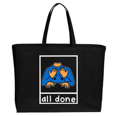 All Done Sign Language Cotton Canvas Jumbo Tote