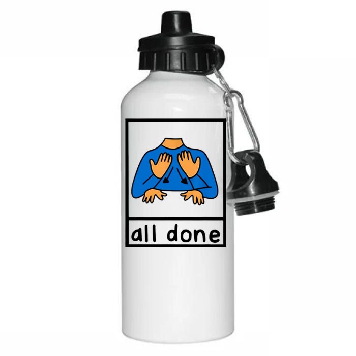 All Done Sign Language Aluminum Water Bottle