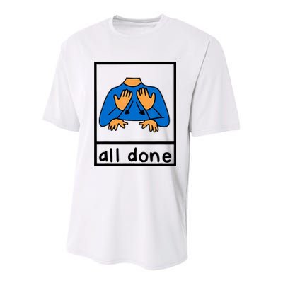 All Done Sign Language Youth Performance Sprint T-Shirt