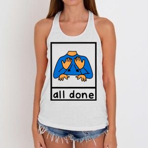 All Done Sign Language Women's Knotted Racerback Tank