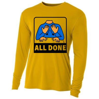 All Done Sign Language Speech Therapist Special Education Cooling Performance Long Sleeve Crew