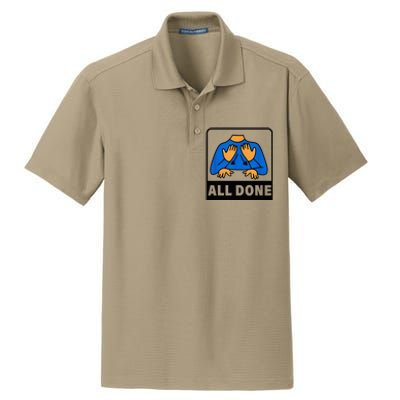 All Done Sign Language Speech Therapist Special Education Dry Zone Grid Polo