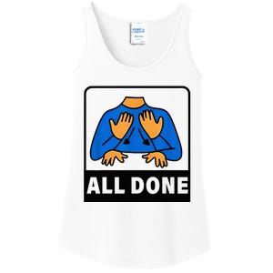 All Done Sign Language Speech Therapist Special Education Ladies Essential Tank