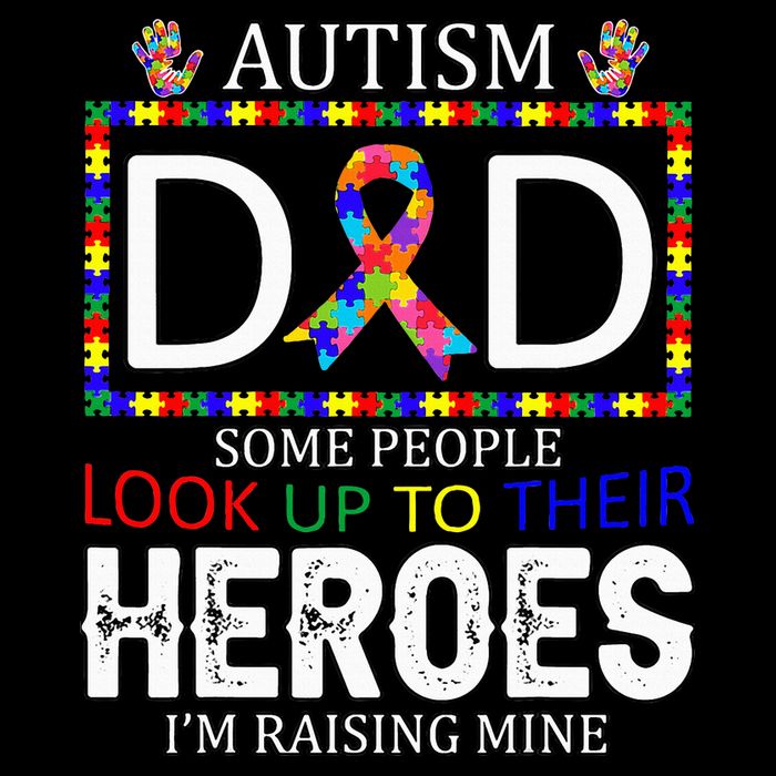 Autism Dad Some People Look Up To Their Heroes Drawstring Bag