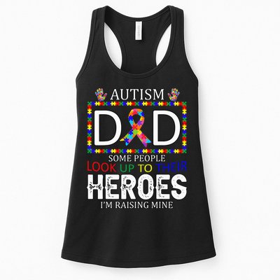 Autism Dad Some People Look Up To Their Heroes Womens Tank Top