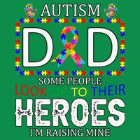Autism Dad Some People Look Up To Their Heroes Premium T-Shirt