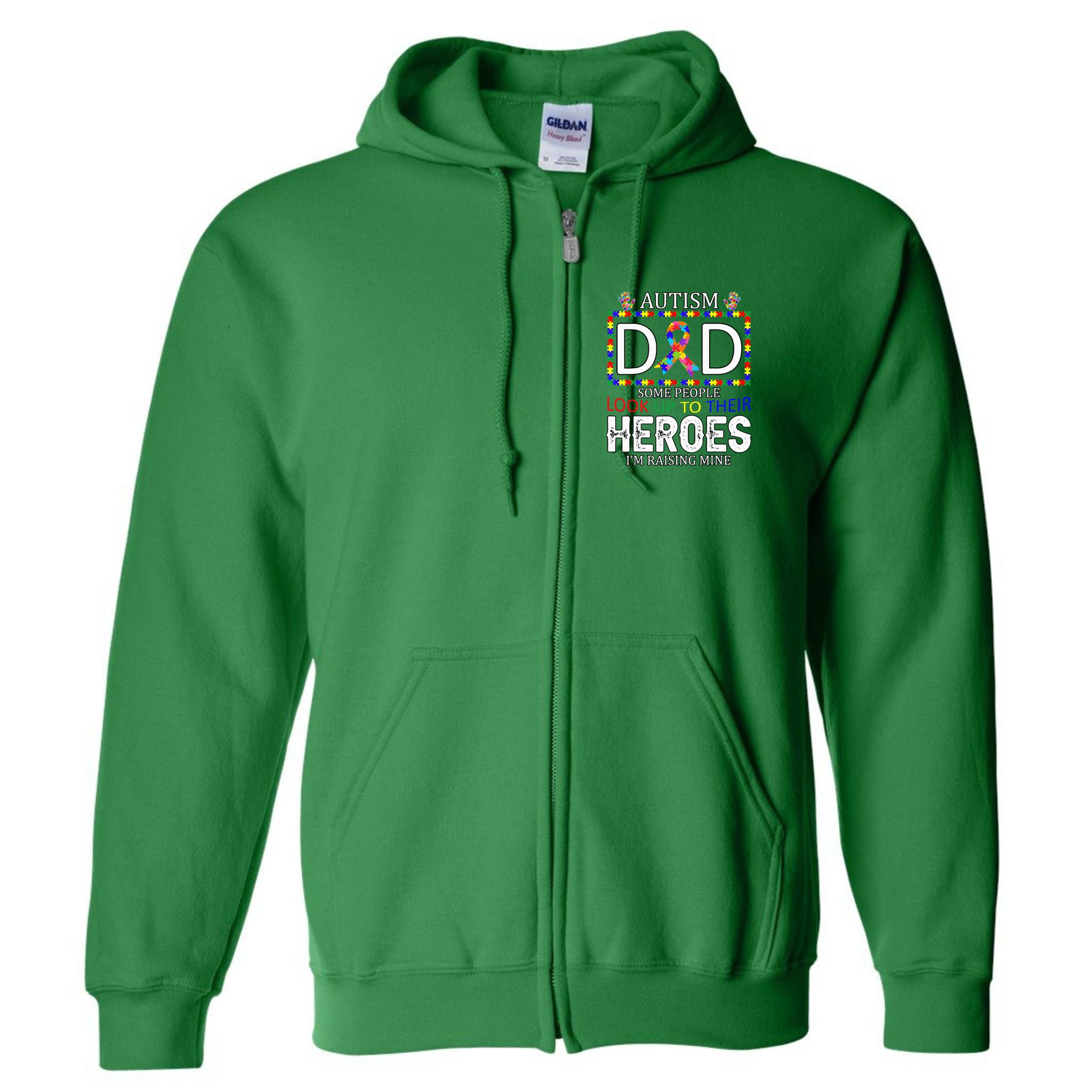 Autism Dad Some People Look Up To Their Heroes Full Zip Hoodie