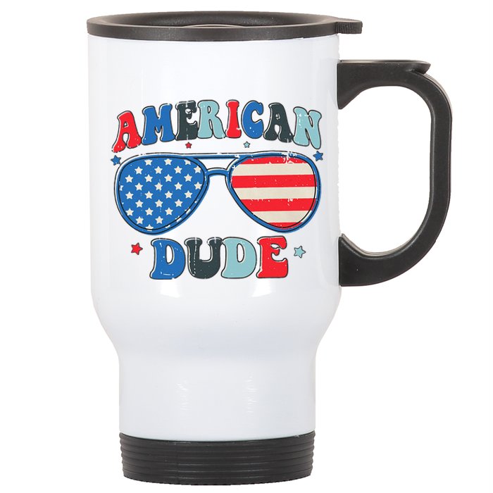 American Dude Sunglasses Freedom 4th Of July Stainless Steel Travel Mug