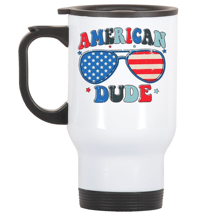 American Dude Sunglasses Freedom 4th Of July Stainless Steel Travel Mug