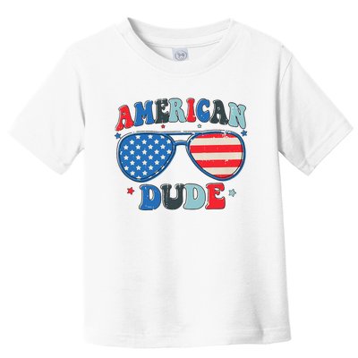 American Dude Sunglasses Freedom 4th Of July Toddler T-Shirt