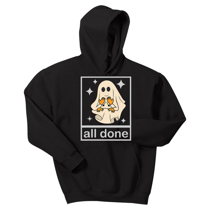 All Done Sign Language Speech Pathology Teacher Halloween Kids Hoodie