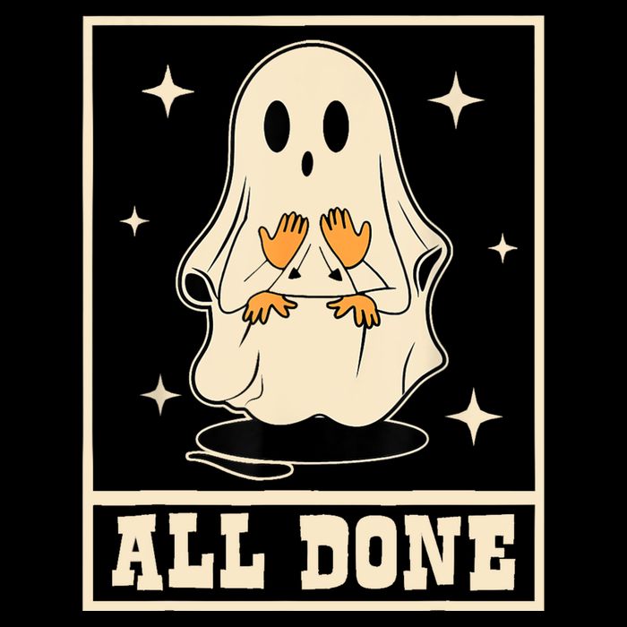 All Done Sign Language Speech Halloween Ghost Teacher Sped Sweatshirt