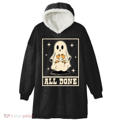 All Done Sign Language Speech Halloween Ghost Teacher Sped Hooded Wearable Blanket