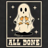 All Done Sign Language Speech Halloween Ghost Teacher Sped Large Microfiber Waffle Golf Towel