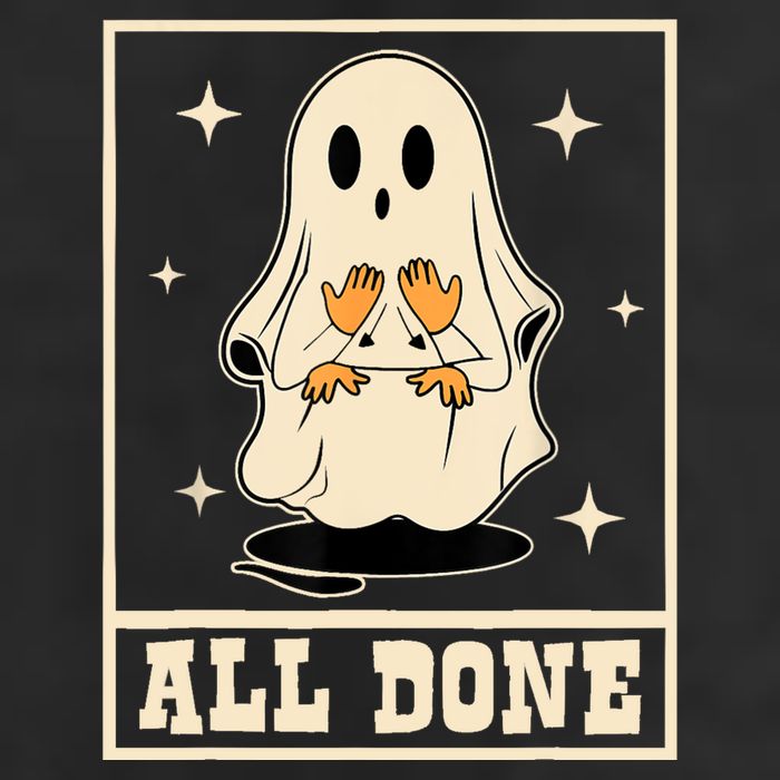 All Done Sign Language Speech Halloween Ghost Teacher Sped Large Microfiber Waffle Golf Towel