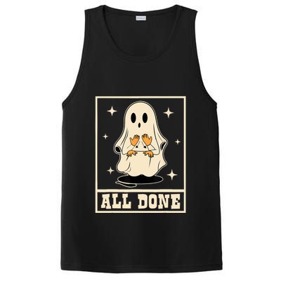 All Done Sign Language Speech Halloween Ghost Teacher Sped PosiCharge Competitor Tank