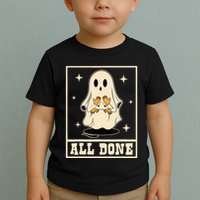 All Done Sign Language Speech Halloween Ghost Teacher Sped Toddler T-Shirt
