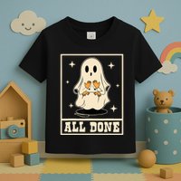 All Done Sign Language Speech Halloween Ghost Teacher Sped Toddler T-Shirt