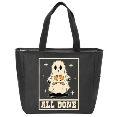 All Done Sign Language Speech Halloween Ghost Teacher Sped Zip Tote Bag