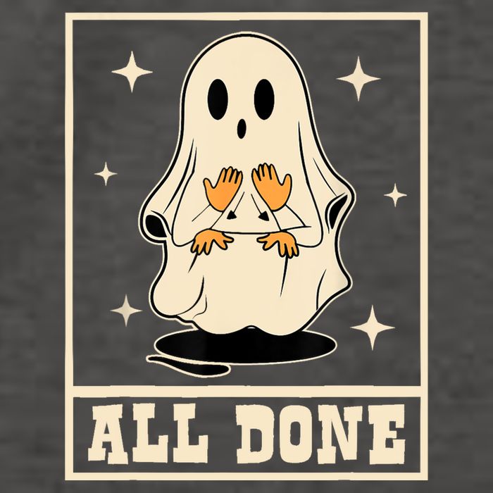 All Done Sign Language Speech Halloween Ghost Teacher Sped Vector Backpack