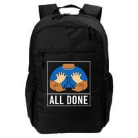 All Done Sign Language Speech Pathology Aac Funny Gift Sped Teacher Backpack