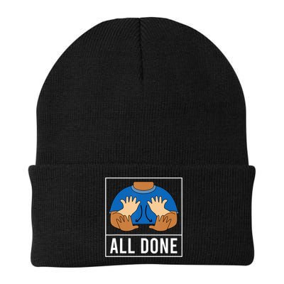 All Done Sign Language Speech Pathology Aac Funny Gift Sped Teacher Beanie