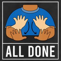 All Done Sign Language Speech Pathology Aac Funny Gift Sped Teacher Large Microfiber Waffle Golf Towel