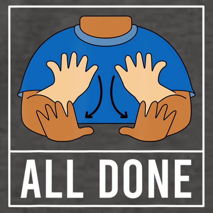 All Done Sign Language Speech Pathology Aac Funny Gift Sped Teacher Vector Backpack