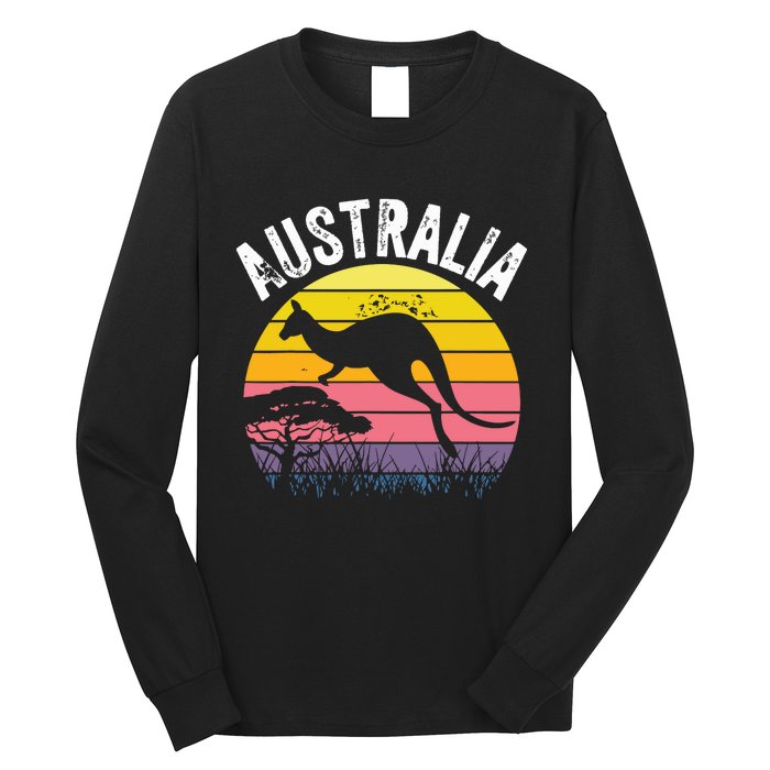 Australia Day Shirts Funny Australian Kangaroo Vintage Long Sleeve Shirt