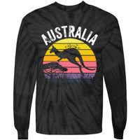 Australia Day Shirts Funny Australian Kangaroo Vintage Tie-Dye Long Sleeve Shirt