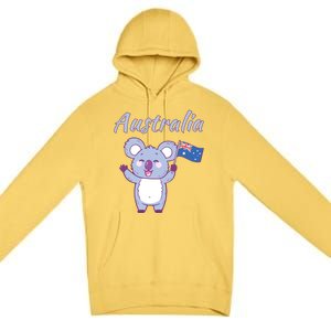 Australia Day Shirts Funny Koala Australian Flag Premium Pullover Hoodie