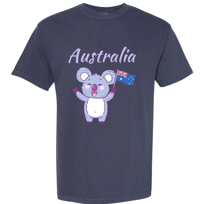 Australia Day Shirts Funny Koala Australian Flag Garment-Dyed Heavyweight T-Shirt