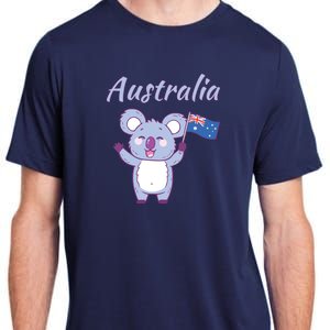 Australia Day Shirts Funny Koala Australian Flag Adult ChromaSoft Performance T-Shirt