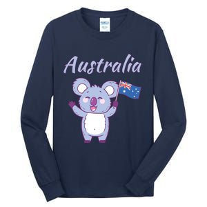 Australia Day Shirts Funny Koala Australian Flag Tall Long Sleeve T-Shirt