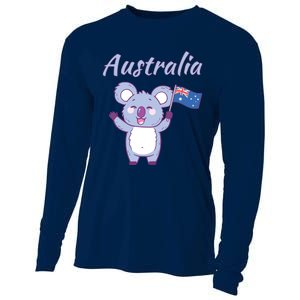 Australia Day Shirts Funny Koala Australian Flag Cooling Performance Long Sleeve Crew