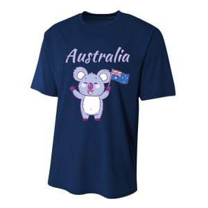 Australia Day Shirts Funny Koala Australian Flag Performance Sprint T-Shirt