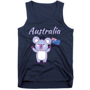 Australia Day Shirts Funny Koala Australian Flag Tank Top