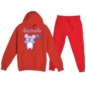 Australia Day Shirts Funny Koala Australian Flag Premium Hooded Sweatsuit Set